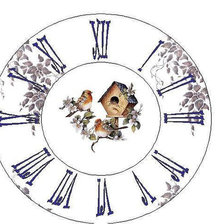 Схема вышивки «Часы с птичками»