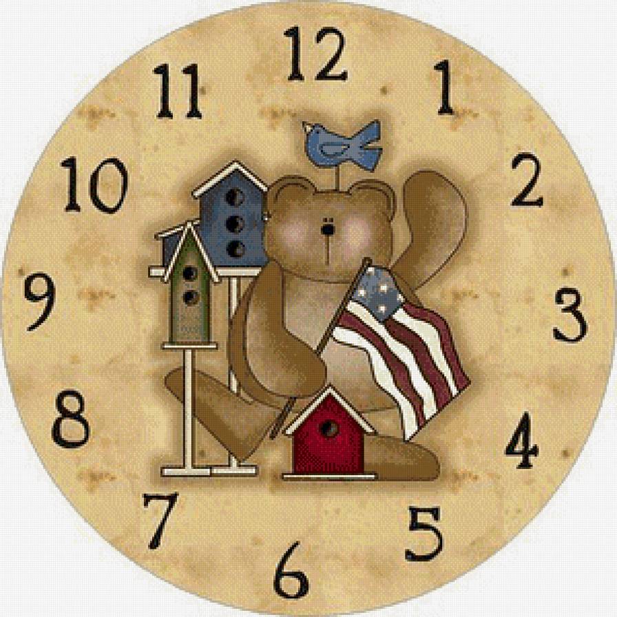 Часы с мультяшками - медведи, часы, мультики - предпросмотр