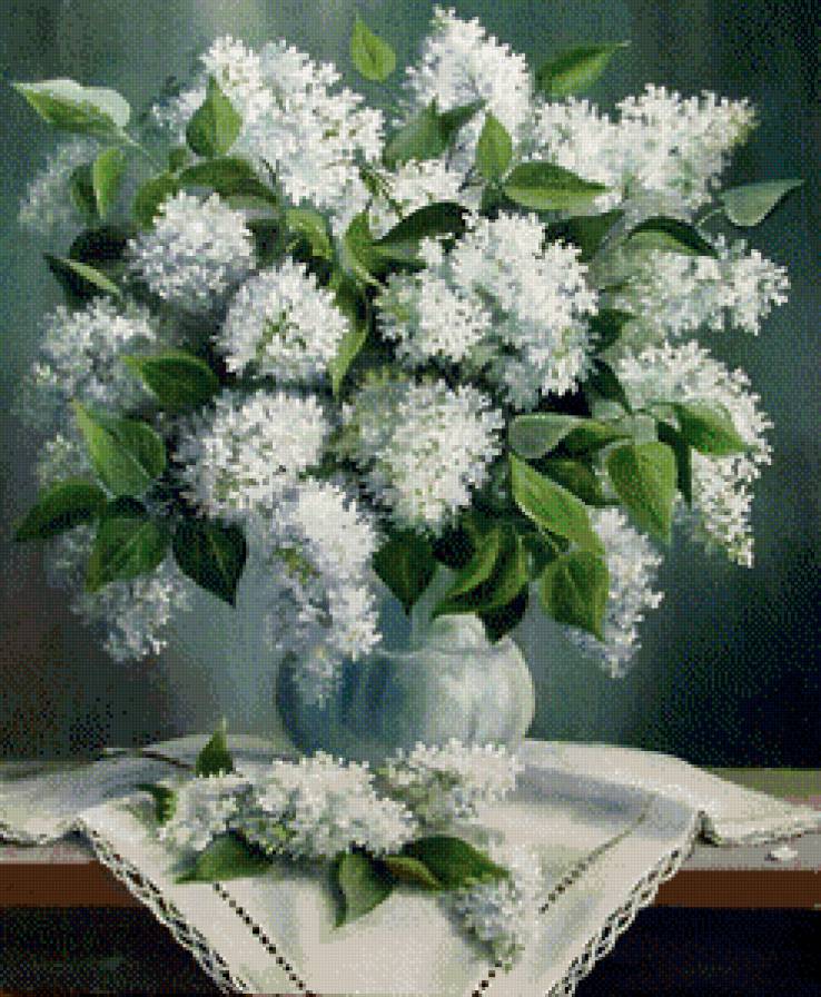 Букет с белой сиренью - сирень, букет, цветы - предпросмотр