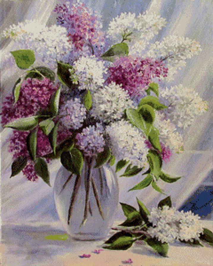 Букет с сиренью - цветы, букет, сирень - предпросмотр