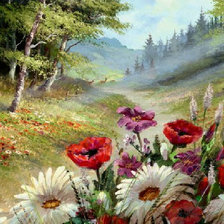 Схема вышивки «полевые цветы»