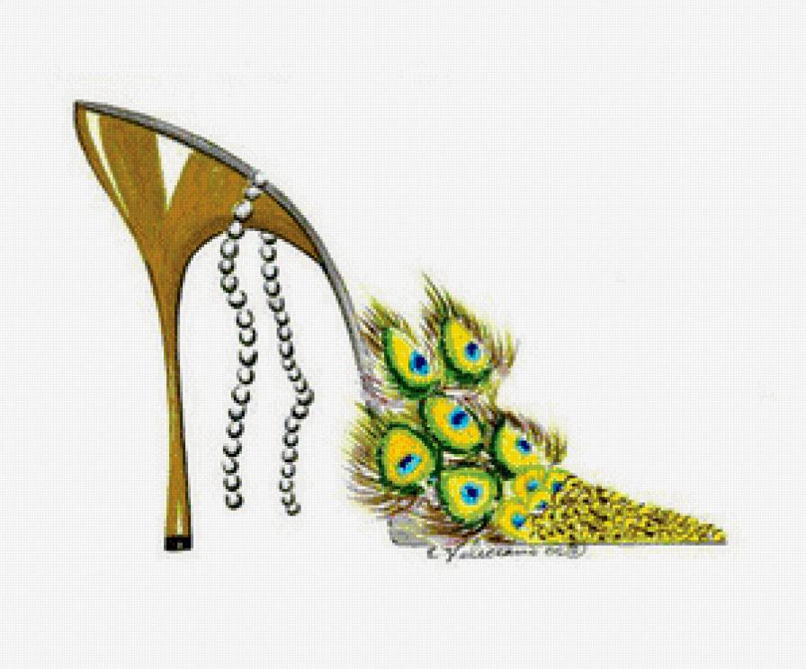 туфелька-павлин - туфли, обувь, дамские штучки - предпросмотр