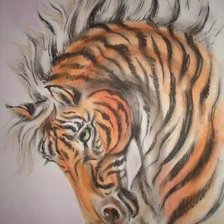 Схема вышивки «лошадь тигрового окраса»