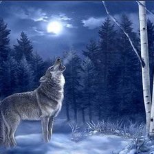 Схема вышивки «волк»