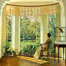 Схема вышивки «Окно в сад»