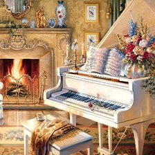 Схема вышивки «Белый рояль»