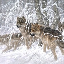 Схема вышивки «волчья стая»