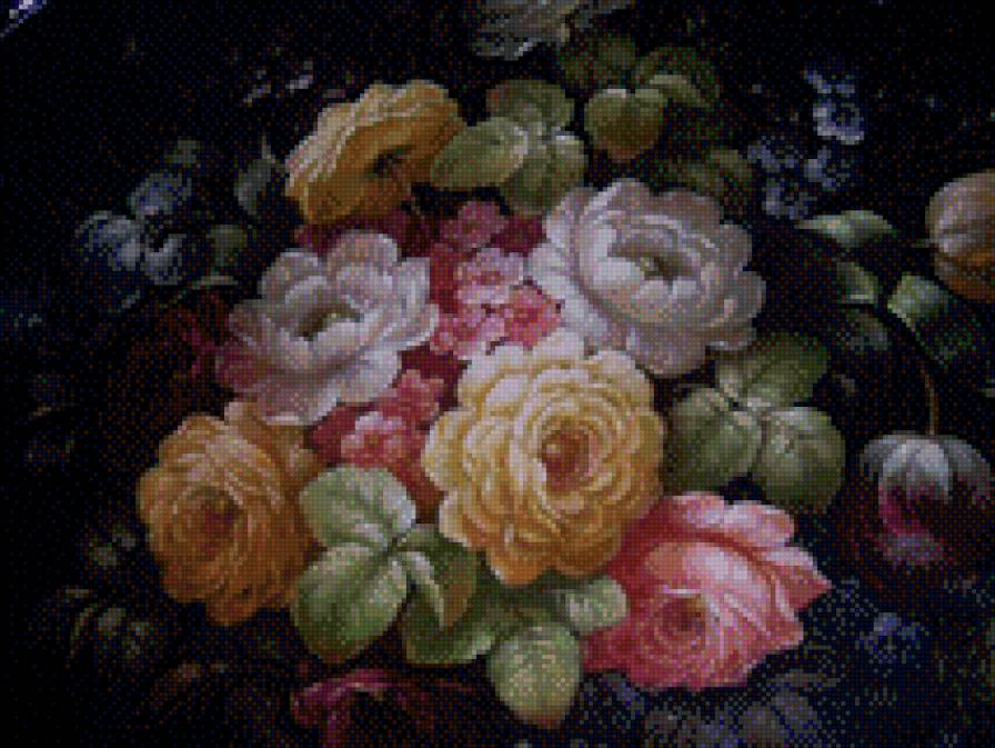 тульская роспись - букет, пион, роспись - предпросмотр