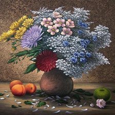 Схема вышивки «натюрморт с цветами»