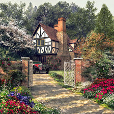 Схема вышивки «загородный дом»