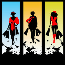 Схема вышивки «триптих -женщины»