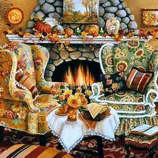 Схема вышивки «У камина»