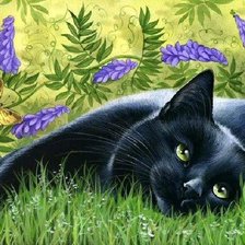 Схема вышивки «котик»