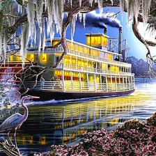 Схема вышивки «На ночной реке»