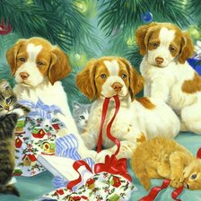 Схема вышивки «подарочки под ёлкой»