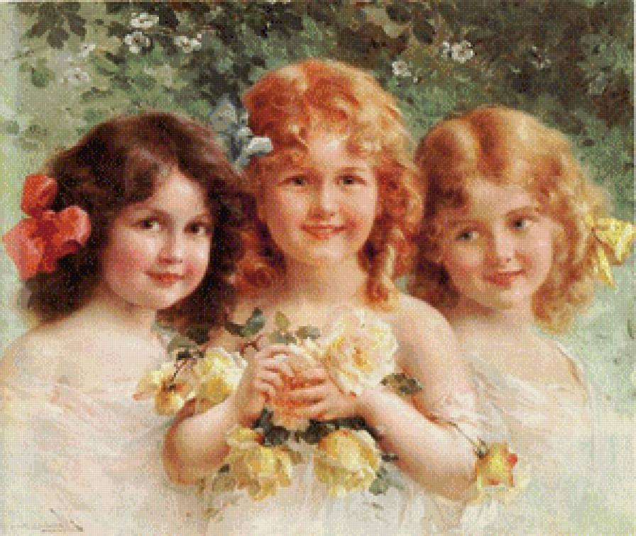 вера надежда любовь 2 - дети, девочка, ретро открытка, ангелок - предпросмотр