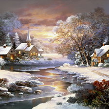 Схема вышивки «зимний пейзаж»