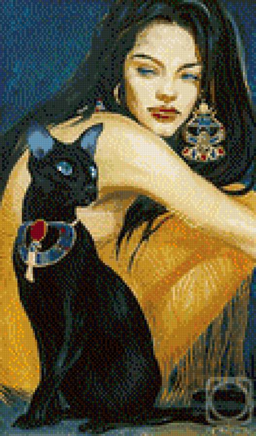 Грация - кошка, женщина, животные, люди - предпросмотр