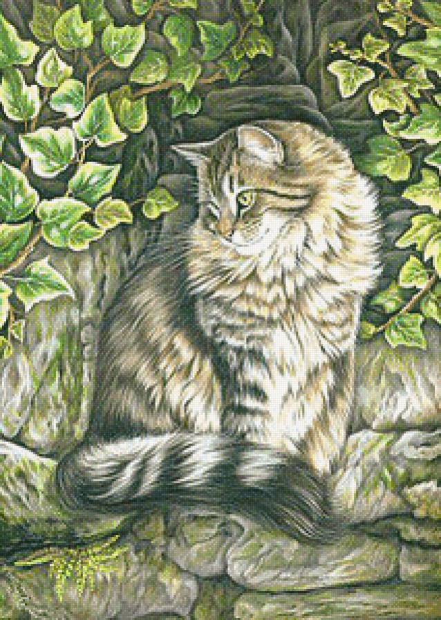 Милая кошечка - живопись, кошки, животные - предпросмотр