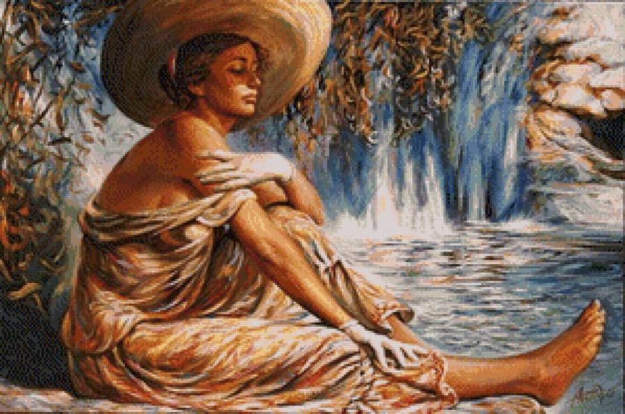 Нега - пейзаж, девушка, река - предпросмотр