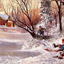 Схема вышивки «Серия "Зимний пейзаж"»