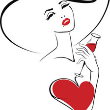 Схема вышивки «Девушка с бокалом»