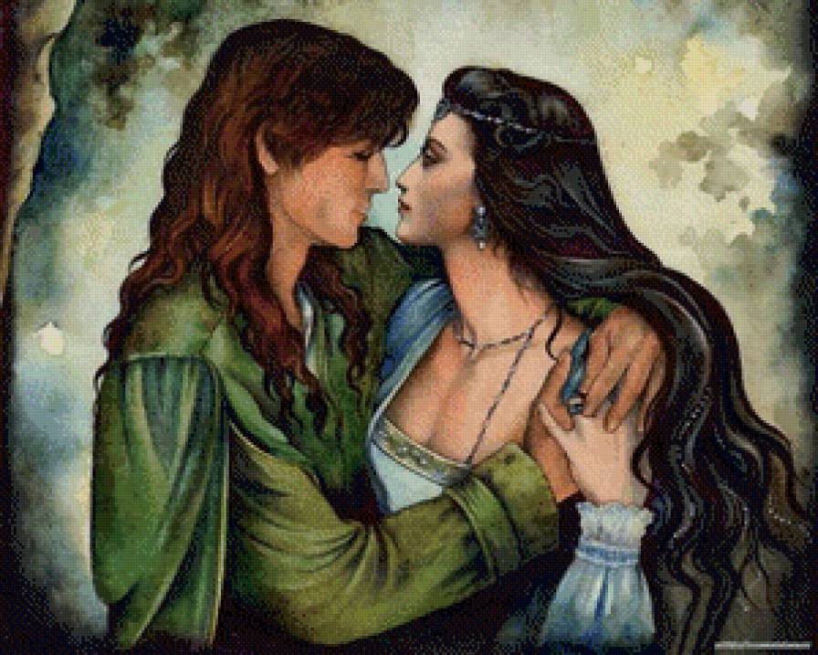 Влюбленная пара - фэнтези, любовь, девушка, парень, пара - предпросмотр