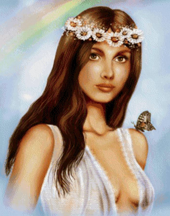 Девушка с венком - дама, красавица, девушка - предпросмотр