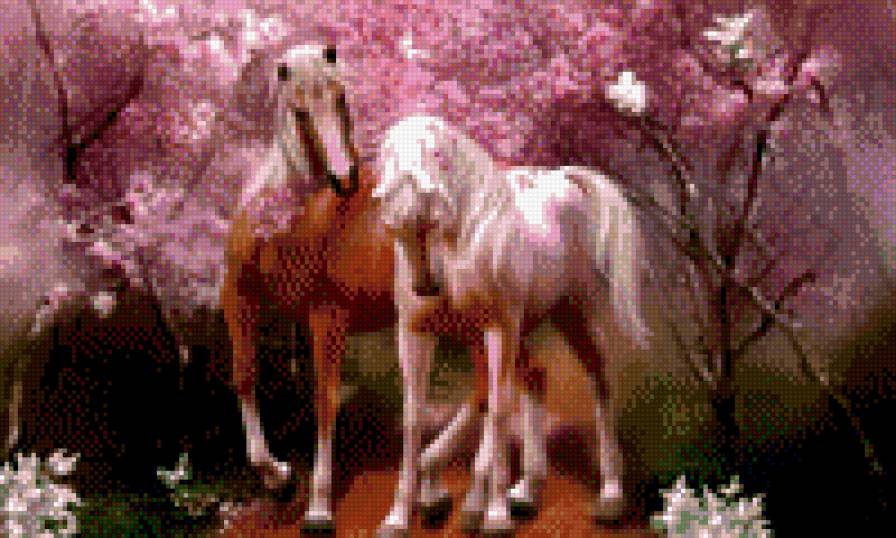 весенняя встреча - лошади - предпросмотр