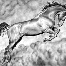 Схема вышивки «Конь,парящий в облаках...»