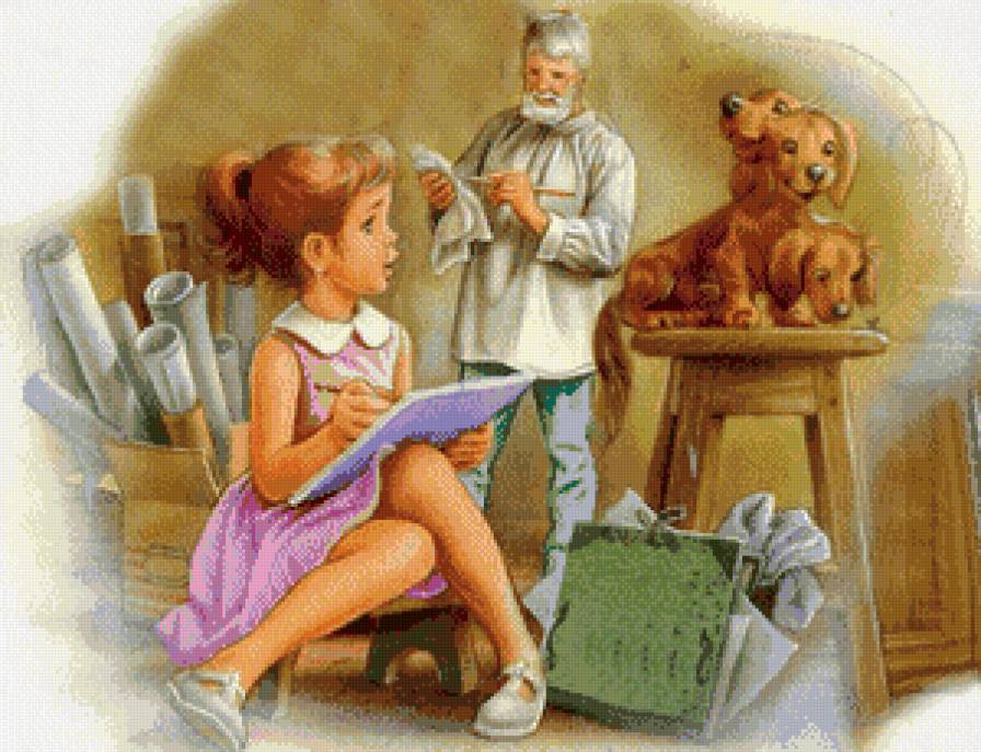 девочка - художник, рисунок - предпросмотр