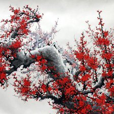 Схема вышивки «ветка сакуры»