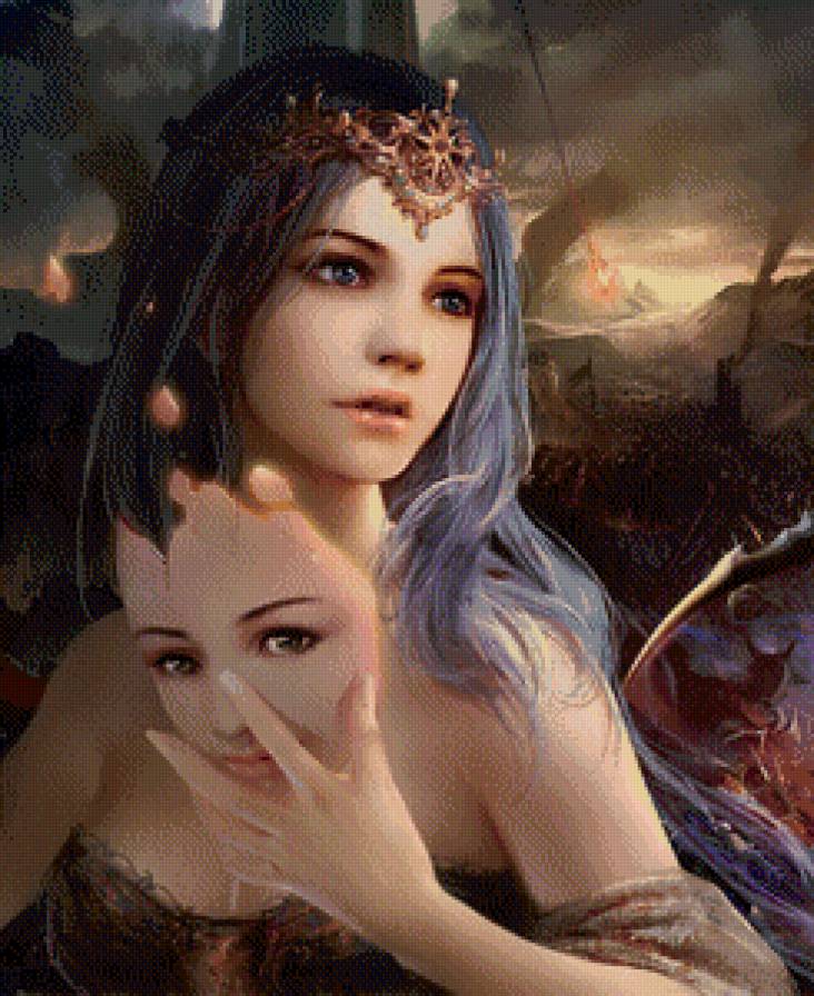 Девушка с маской - красавица, фэнтези, девушка - предпросмотр