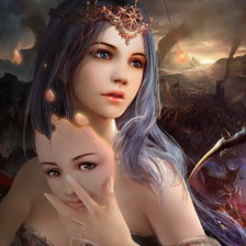 Схема вышивки «Девушка с маской»