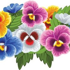 Схема вышивки «анютины глазки»