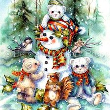 Схема вышивки «Снеговик»