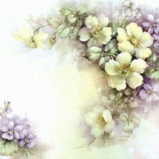 Схема вышивки «уголок с фиалками»