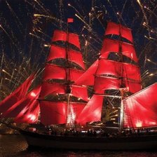 Схема вышивки «Алые паруса.»