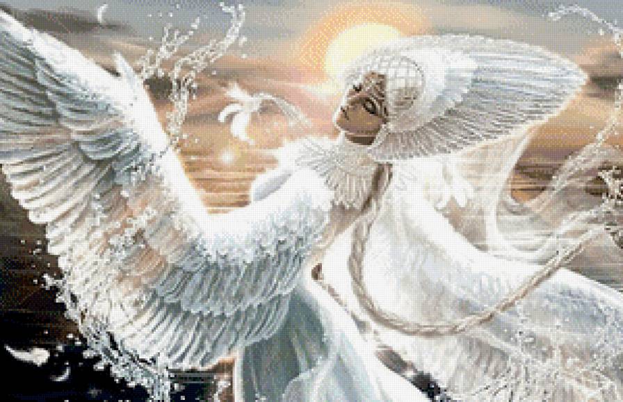 царевна лебедь - девушка, сказка, небо, царевна, красавица, море, лебедь - предпросмотр