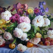 Схема вышивки «цветы и фрукты»