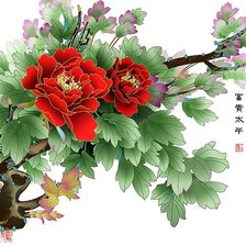 Схема вышивки «китайская картинка»