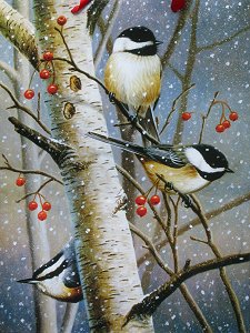 №535282 - птицы, животные, зима - оригинал
