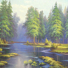 Схема вышивки «Лесная река»