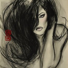 Схема вышивки «женский портрет»