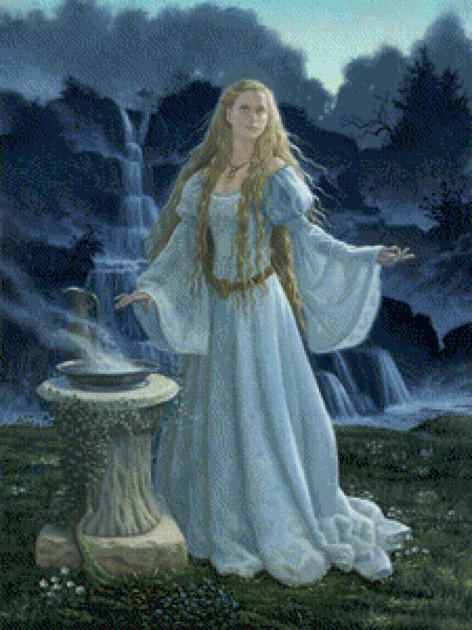 Девушка в белом - девушка, пейзаж - предпросмотр