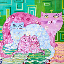 Схема вышивки «Смешные котики»