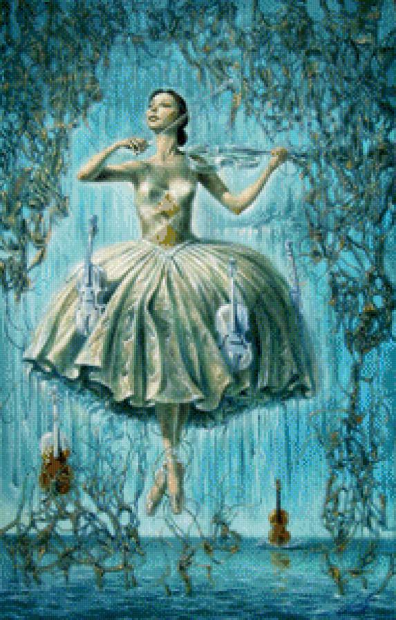 Танец с скрипкой - девушка, скрипка - предпросмотр