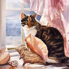 Схема вышивки «кошка»