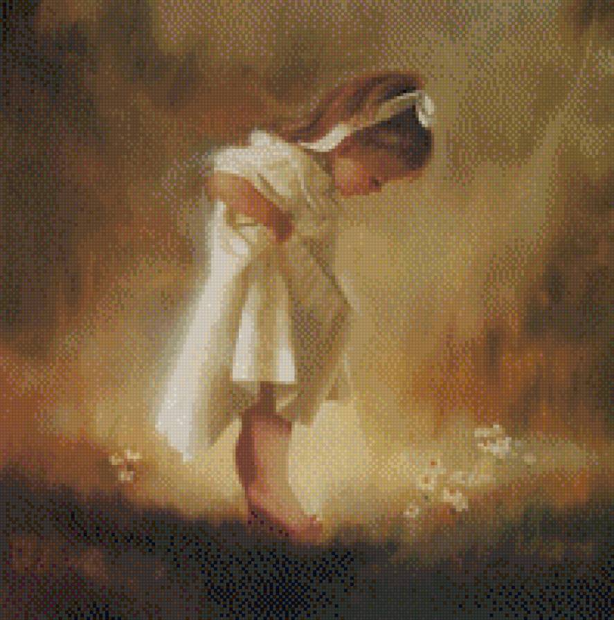 живопись - картина, девочка, ребенок - предпросмотр