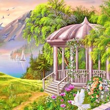Схема вышивки «Беседка»